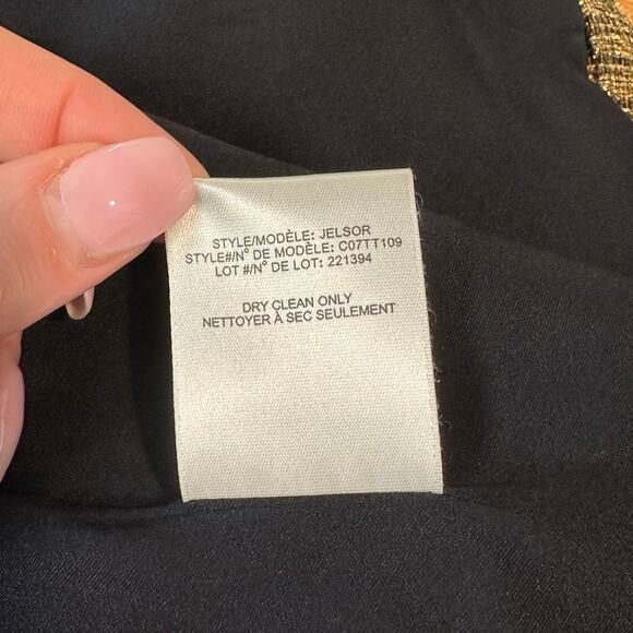 Theyskens’ Theory Jelsor Blazer Plaid Metallic Gold Zip Jacket - Picture 15 of 16